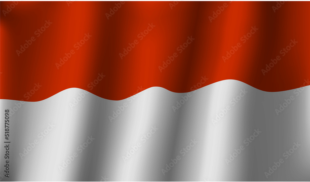 Naklejka premium Waving Flag of Indonesia or Monaco Vector Background Illustration