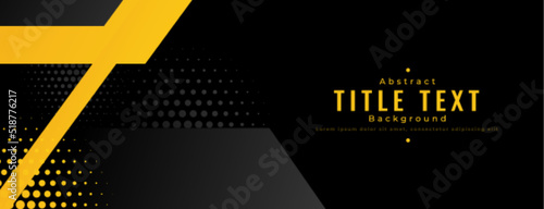 black and yellow abstract geometric halftone banner