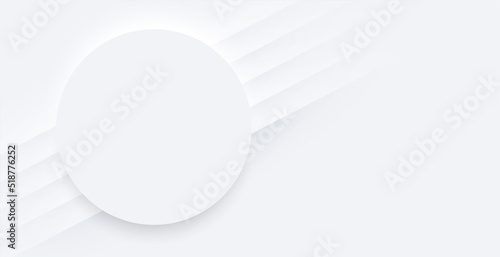 minimalist white background with neumorphic circle