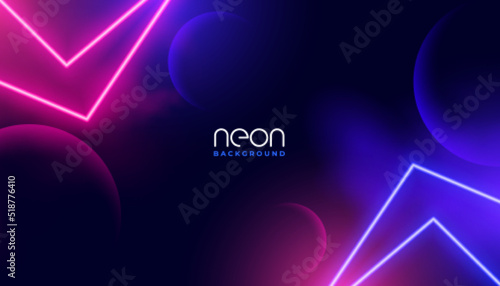 abstract geometric neon lights line 3d background