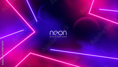 glowing neon light lines with smoke effect