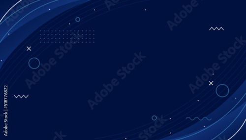 minimal line style dark blue memphis background