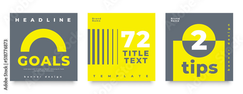 pack of trendy social media post banners