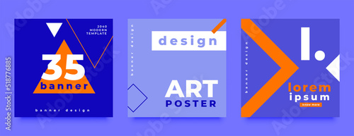 flat social media banner post template
