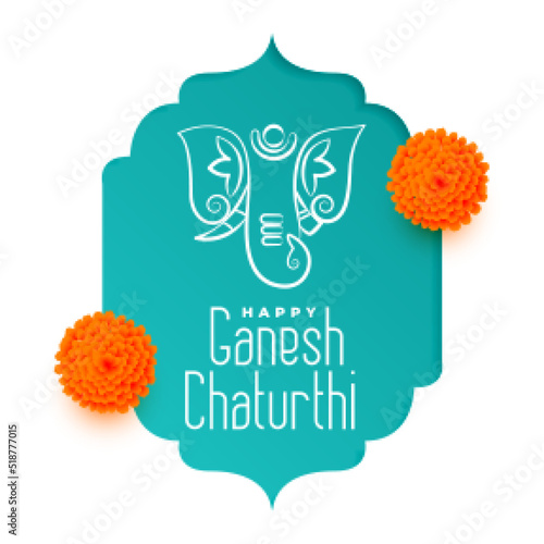 stylish ganesh chaturthi celebration greeting with lord ganesha design