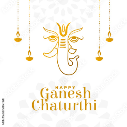indian festival ganesh chaturthi banner with realistic lord ganesha design