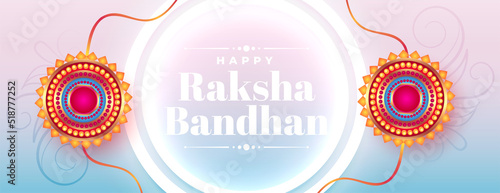 decorative raksha bandhan festival celebration banner with rakhi design