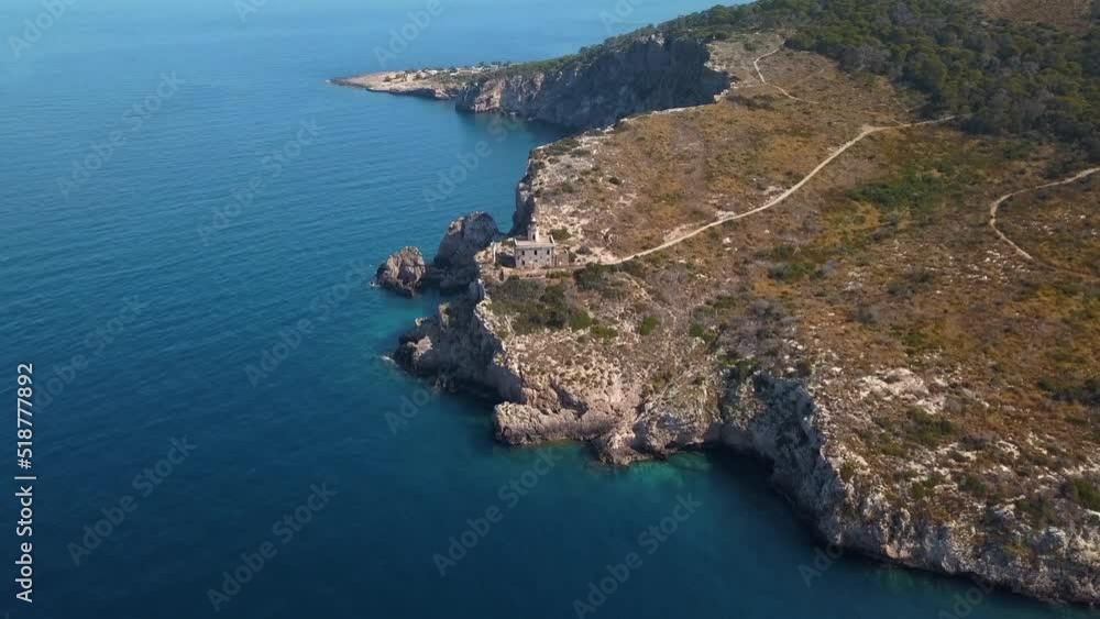 Italy, July 2022: 4K aerial view of the tremiti islands in Puglia with the Caribbean sea Italy, July 2022: 4K aerial view of the tremiti islands in Puglia with the Caribbean sea