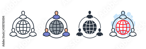 outsource icon logo vector illustration. Outsourcing symbol template for graphic and web design collection