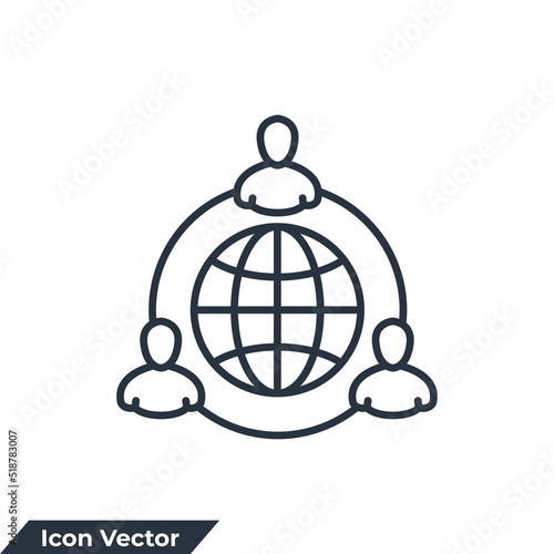 outsource icon logo vector illustration. Outsourcing symbol template for graphic and web design collection