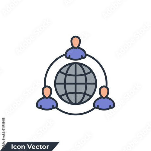 outsource icon logo vector illustration. Outsourcing symbol template for graphic and web design collection