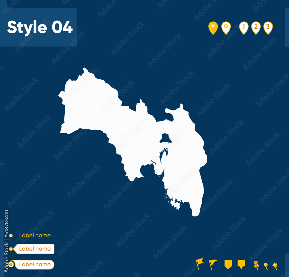 Viken, Norway - map isolated on blue background. Outline map. Vector map.