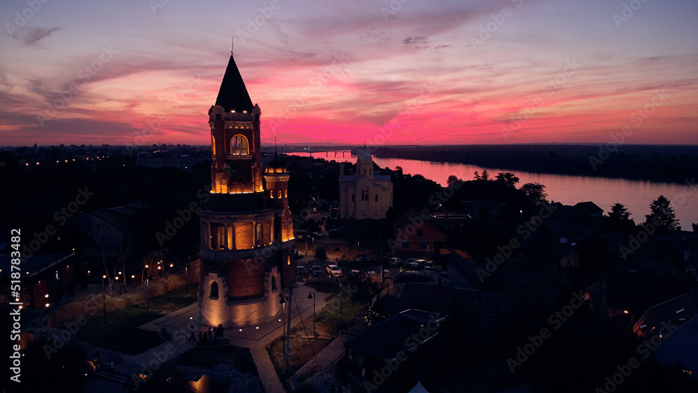 Drone view of Zemun, Belgrade, Serbia.