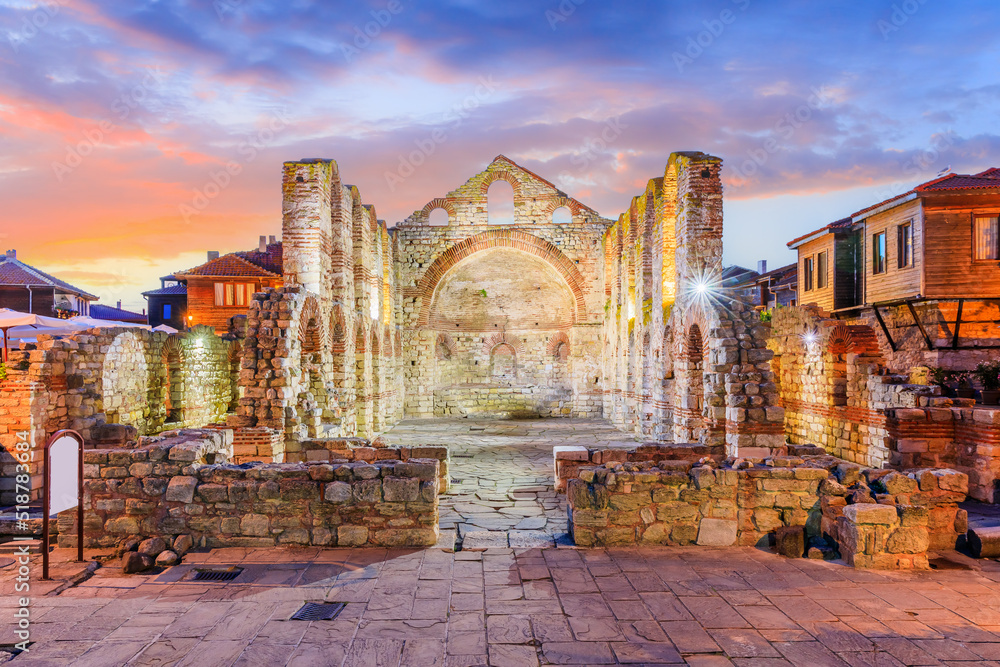 Nessebar (Nesebar), Bulgaria. The Ancient City of Nessebar, Church of St. Sophia. Black Sea Coast, Burgas.