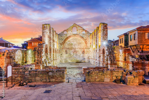 Obraz na płótnie Nessebar (Nesebar), Bulgaria. The Ancient City of Nessebar, Church of St. Sophia. Black Sea Coast, Burgas. w salonie