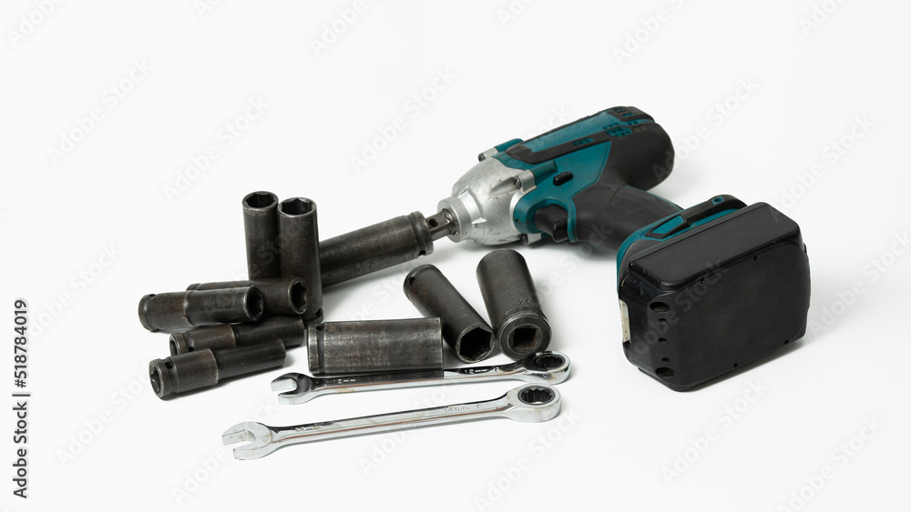electric Impact wrench isolated on white background electric Impact wrench isolated on white background