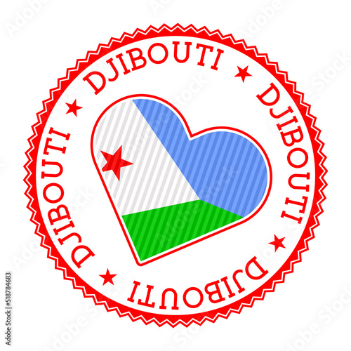 Djibouti heart badge. Vector logo of Djibouti neat Vector illustration. photo