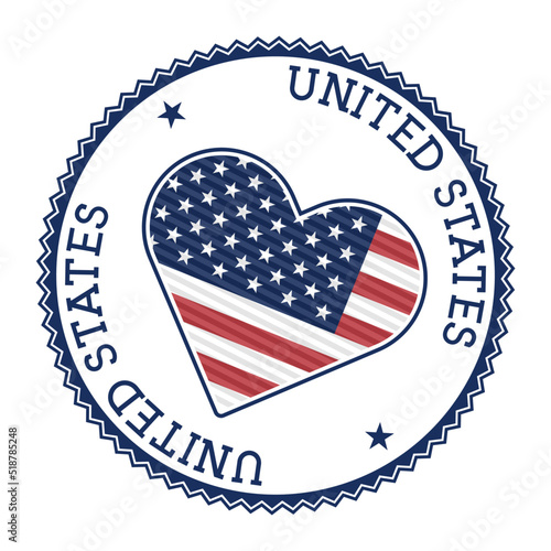 United States heart badge. Vector logo of United States appealing Vector illustration. photo