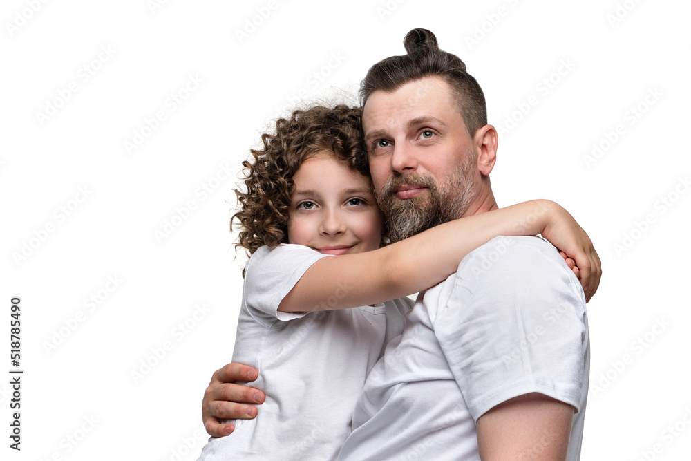 Family portrait dad and daughter