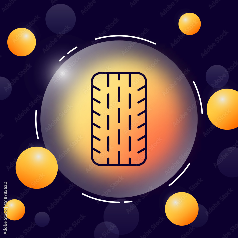 Car tire line icon. Wheel, summer, winter, road traffic, drive, driver ...