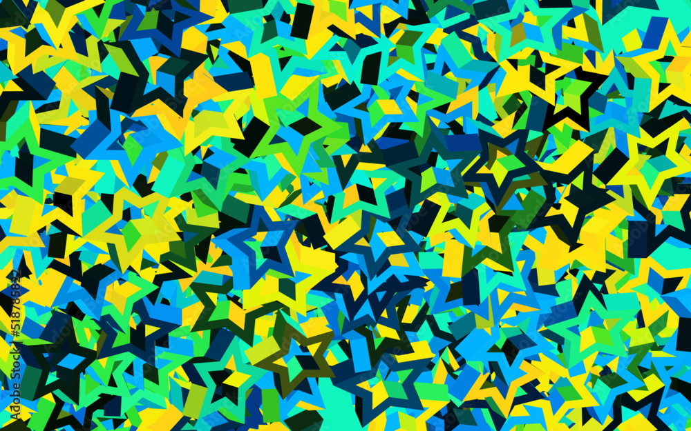 Obraz premium Dark Blue, Yellow vector background with colored stars.