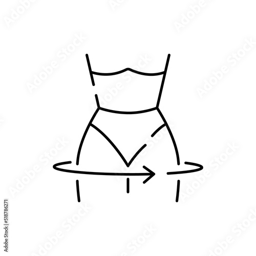 Arm length pixel perfect linear icon. Tailor body measurements. Bespoke clothing making contour symbol. Sleeve size specification. Vector dressmaking Studio. Editable stroke