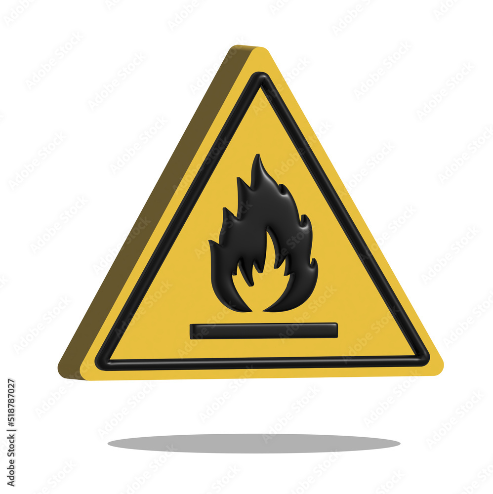 3D Realistic Warning Flammable Liquid Sign
3D Realistic Warning Flammable Liquid Sign