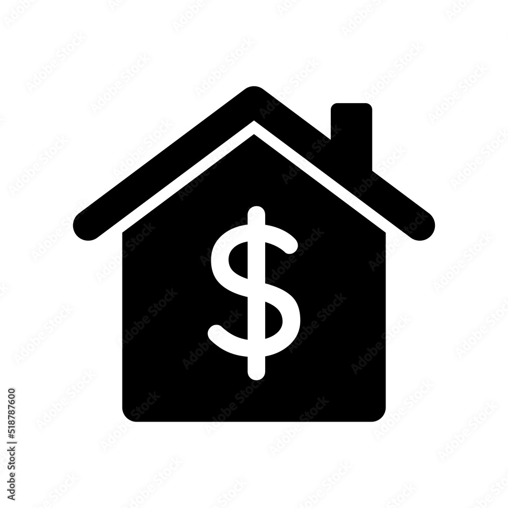 House money vector icon on white background House money vector icon on white background