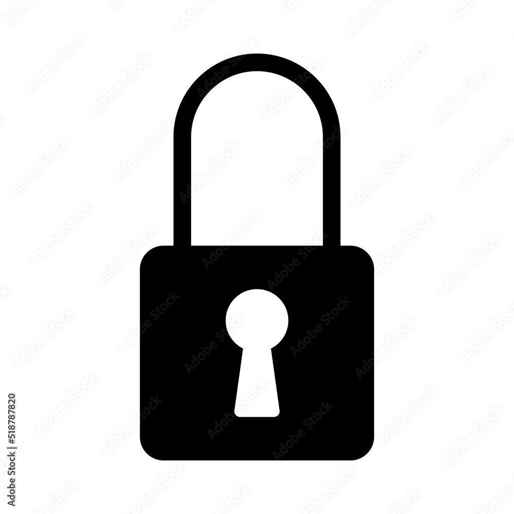 Locked padlock vector icon on white background Locked padlock vector icon on white background