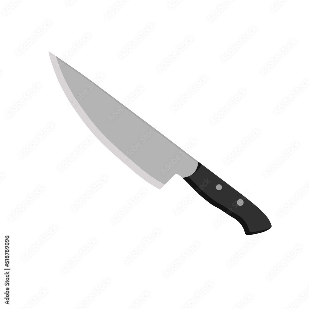 Sharp Chef's kitchen knife isolated on white background. Vector Sharp Chef's kitchen knife isolated on white background. Vector