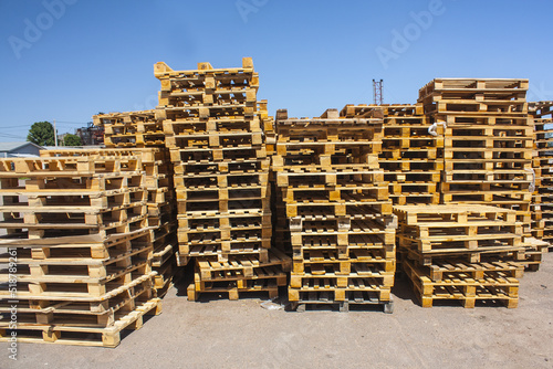 Pile of wooden pallets