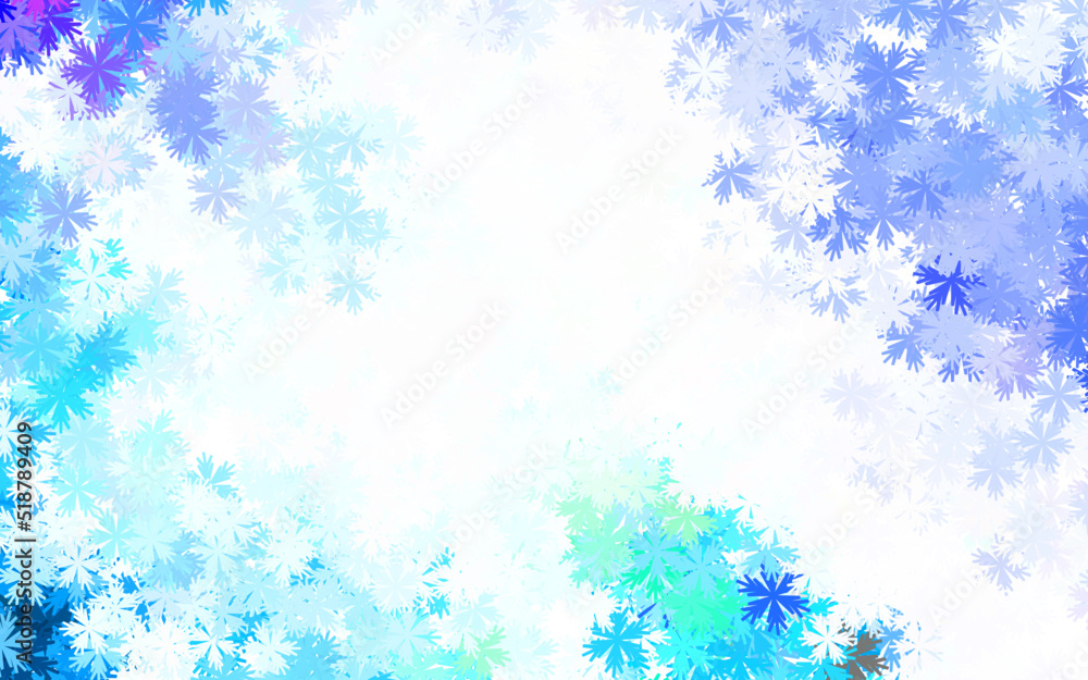 Light BLUE vector doodle template with flowers. Light BLUE vector doodle template with flowers.