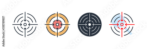 target icon logo vector illustration. Goal symbol template for graphic and web design collection
