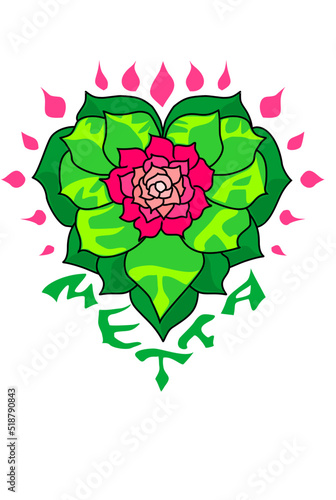 Metta heart chakra blooming flower