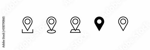 location icon set. address symbol. pin, sign, address or location collection. flat style - stock vector.