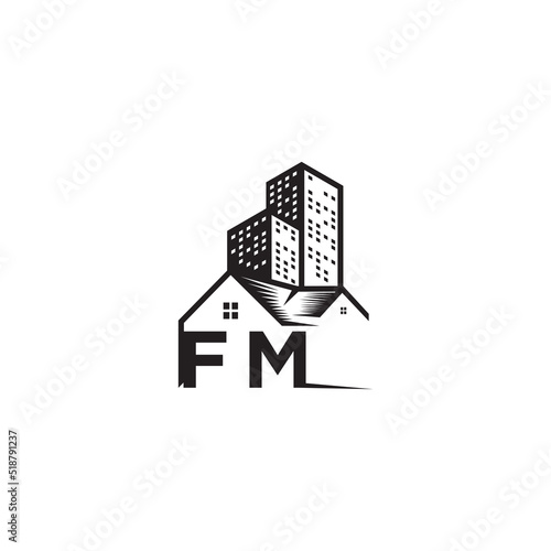 FM realtor concept initial logo with high quality design