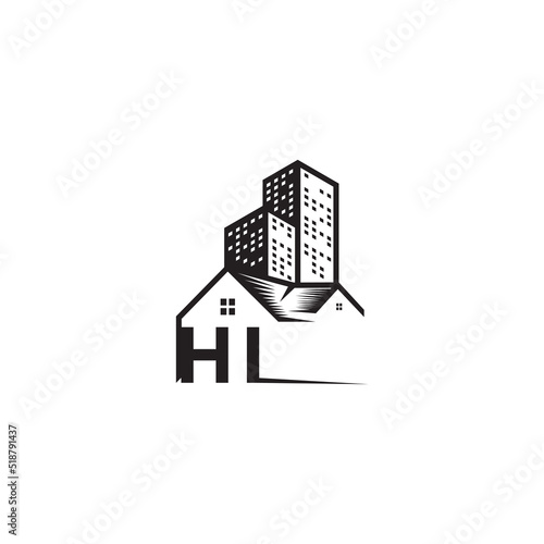 HI realtor concept initial logo with high quality design