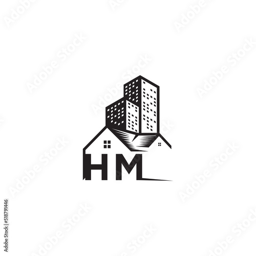 HM realtor concept initial logo with high quality design