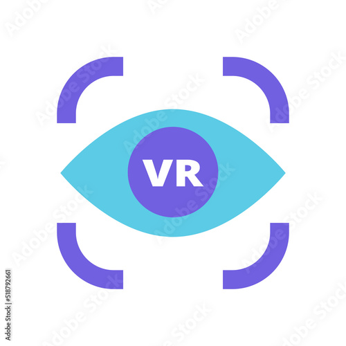 virtual reality eye vision capture icon vector flat illustartion