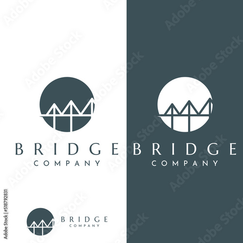 Minimalist and elegant creative bridge building logo with a modern concept. With vector illustration editing.
