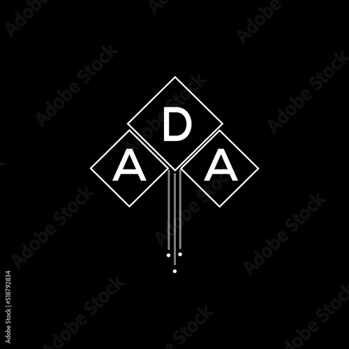 ADA letter logo design with white background in illustrator, ADA vector logo modern alphabet font overlap style.  