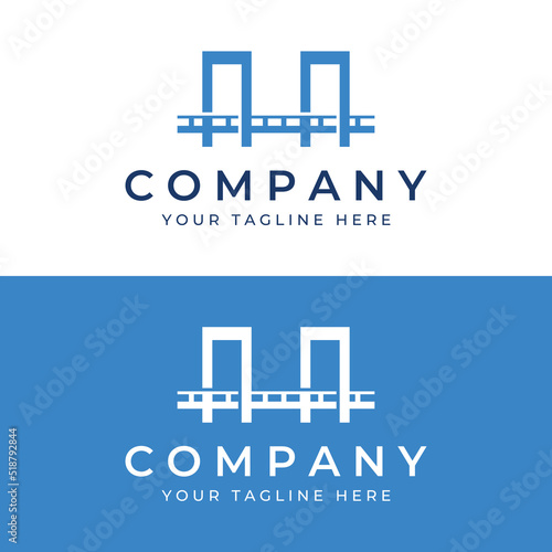 Minimalist and elegant creative bridge building logo with a modern concept. With vector illustration editing.