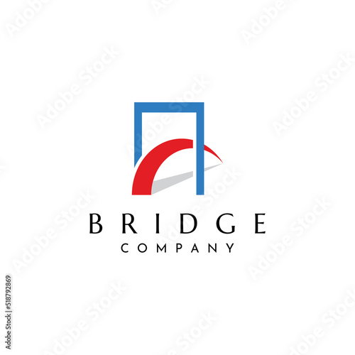 Minimalist and elegant creative bridge building logo with a modern concept. With vector illustration editing.