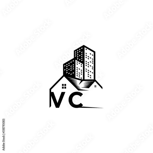 VC realtor concept initial logo with high quality design