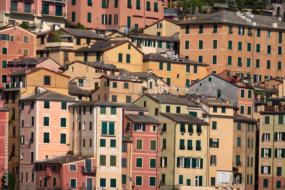 Colorful houses at Historical Old Town Camogli