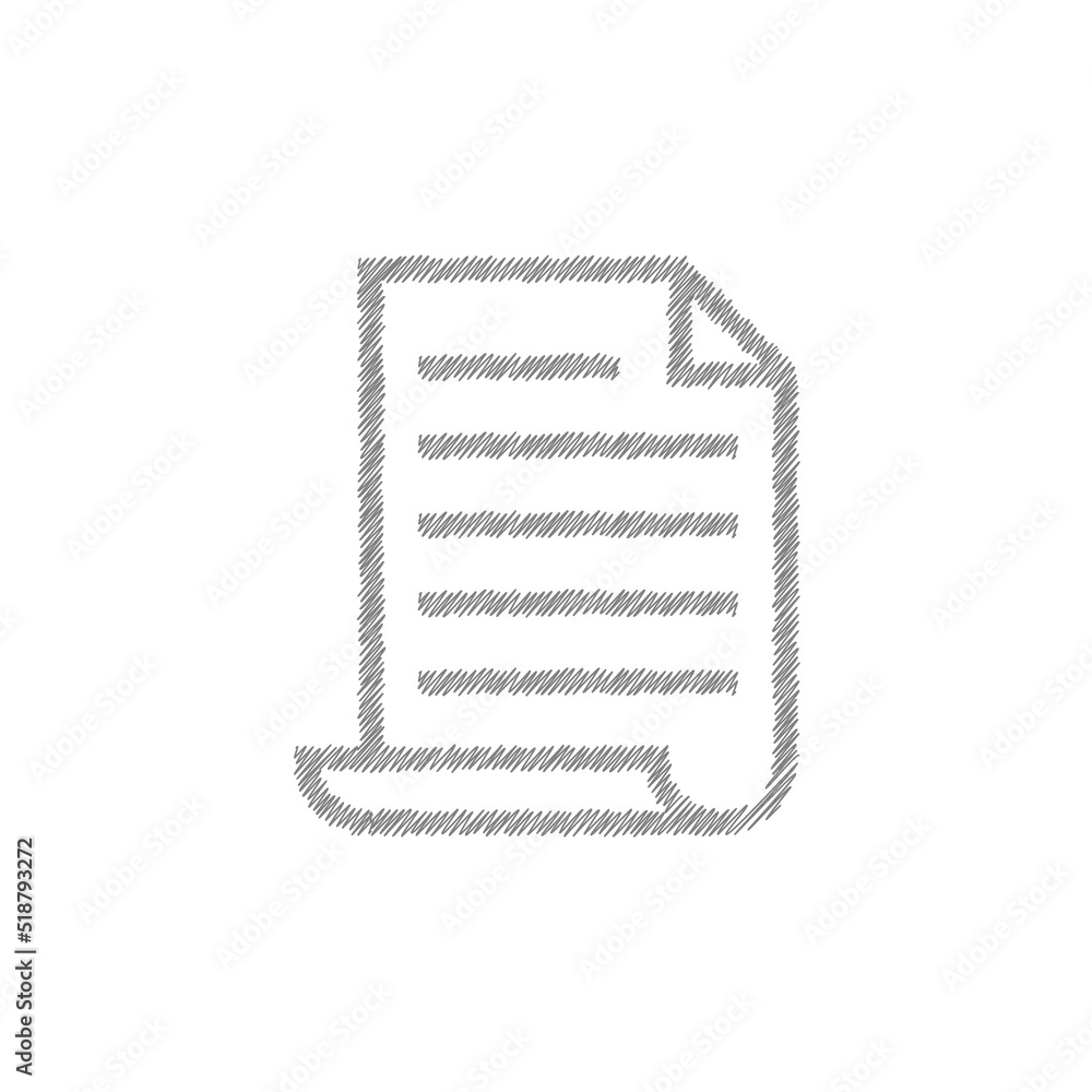Document grey sketch vector icon. Flat design Document grey sketch vector icon. Flat design