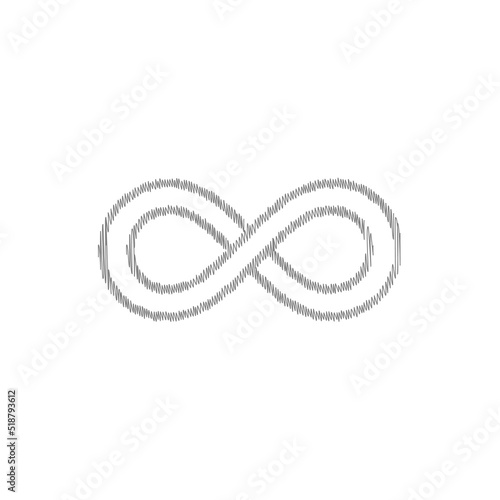 Infinity grey sketch vector icon. Trendy flat design style