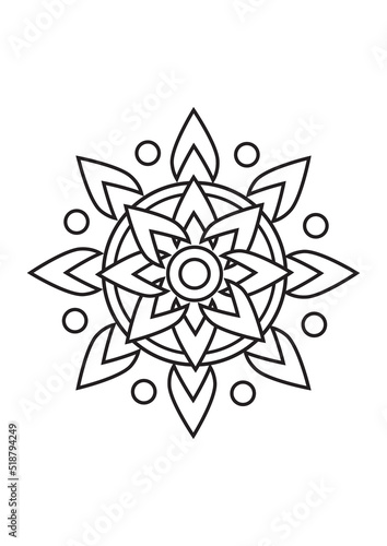 Mandala Printable Coloring Pages Illustration