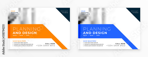 stylish orange blue modern brochure template