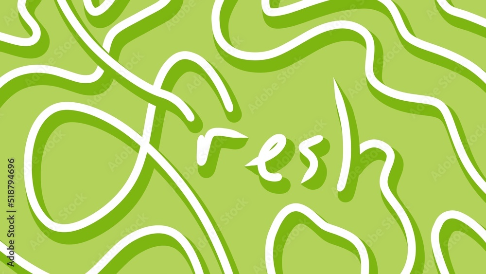 Abstract green aesthetic topographic background with handwriting FRESH text Abstract green aesthetic topographic background with handwriting FRESH text